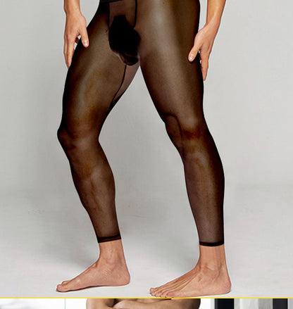 Sexy ultradunne sportbroek met kousen voor heren